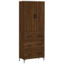 Aparador alto madera contrachapada marrón roble 69,5x34x180 cm de vidaXL, Aparadores - Ref: Foro24-3195850, Precio: 164,99 €,...