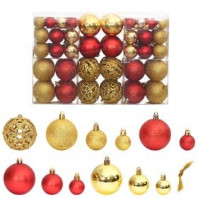 Christmas balls 100 pcs gold and red red color 3 / 4 / 6 cm by vidaXL, Festive decorations - Ref: Foro24-356106, Price: 21,22...