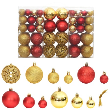 Christmas balls 100 pcs gold and red red color 3 / 4 / 6 cm by vidaXL, Festive decorations - Ref: Foro24-356106, Price: 22,61...