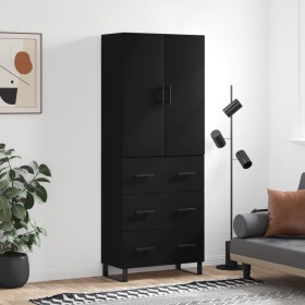 Tall black plywood sideboard 69.5x34x180 cm by vidaXL, Sideboards - Ref: Foro24-3195868, Price: 200,64 €, Discount: %