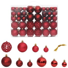 Bolas de Navidad 100 unidades rojo tinto 3 / 4 / 6 cm de vidaXL, Adornos festivos - Ref: Foro24-356108, Precio: 25,99 €, Desc...