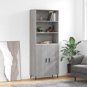 Aparador alto madera contrachapada gris sonoma 69,5x34x180 cm de vidaXL, Aparadores - Ref: Foro24-3189275, Precio: 144,99 €, ...