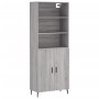 High sideboard sonoma gray plywood 69.5x34x180 cm by vidaXL, Sideboards - Ref: Foro24-3189275, Price: 144,44 €, Discount: %