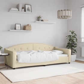 Cream fabric sofa bed 90x200 cm by vidaXL, Beds and slatted bases - Ref: Foro24-354187, Price: 218,10 €, Discount: %