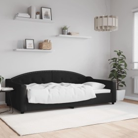 Black fabric sofa bed 100x200 cm by vidaXL, Beds and slatted bases - Ref: Foro24-354190, Price: 226,99 €, Discount: %