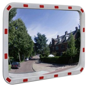 Rectangular convex traffic mirror with reflectors 60 x 80cm by vidaXL, Road and traffic signs - Ref: Foro24-141683, Price: 18...