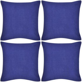 4 blaue Baumwollkissenbezüge 80x80 cm von vidaXL, Kissen - Ref: Foro24-130921, Preis: 21,99 €, Rabatt: %