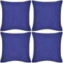 4 blaue Baumwollkissenbezüge 80x80 cm von vidaXL, Kissen - Ref: Foro24-130921, Preis: 21,86 €, Rabatt: %