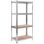 Steel and MDF shelf 80x40x160 cm silver by vidaXL, Industrial shelving - Ref: Foro24-144266, Price: 49,95 €, Discount: %