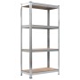 Steel and MDF shelf 80x40x160 cm silver by vidaXL, Industrial shelving - Ref: Foro24-144266, Price: 49,95 €, Discount: %