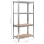 Steel and MDF shelf 80x40x160 cm silver by vidaXL, Industrial shelving - Ref: Foro24-144266, Price: 49,95 €, Discount: %