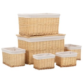 Set of stackable baskets 6 units of natural willow by vidaXL, Storage baskets - Ref: Foro24-170779, Price: 107,99 €, Discount: %