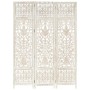 Screen 3 panels hand carved white mango wood 120x165 cm by vidaXL, Room dividers - Ref: Foro24-285330, Price: 180,08 €, Disco...