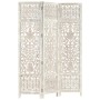 Screen 3 panels hand carved white mango wood 120x165 cm by vidaXL, Room dividers - Ref: Foro24-285330, Price: 180,08 €, Disco...