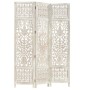 Screen 3 panels hand carved white mango wood 120x165 cm by vidaXL, Room dividers - Ref: Foro24-285330, Price: 180,08 €, Disco...