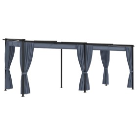 Cenador con cortinas acero gris antracita 3x6 m de vidaXL, Carpas y cenadores - Ref: Foro24-48055, Precio: 591,09 €, Descuent...