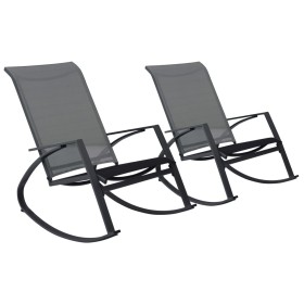 Garden rocking chairs 2 units dark gray textilene by vidaXL, Garden chairs - Ref: Foro24-48124, Price: 144,97 €, Discount: %