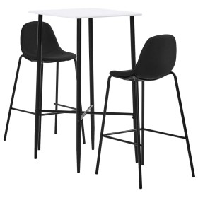 High table and stools set 3 pieces black fabric by vidaXL, Furniture sets for kitchens and dining rooms - Ref: Foro24-3050016...