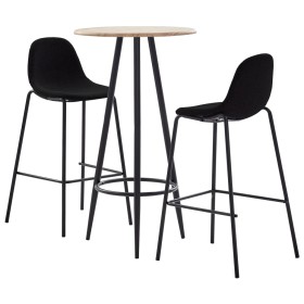 High table and 3-piece black fabric stools. by vidaXL, Furniture sets for kitchens and dining rooms - Ref: Foro24-3051172, Pr...