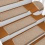 Stair tread carpets 15 units light brown 65x21x4cm by vidaXL, Stair mats - Ref: Foro24-134569, Price: 58,83 €, Discount: %