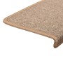 Alfombras de peldaños de escalera 15 uds marrón claro 65x21x4cm de vidaXL, Alfombrillas para escalones - Ref: Foro24-134569, ...