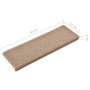 Stair tread carpets 15 units light brown 65x21x4cm by vidaXL, Stair mats - Ref: Foro24-134569, Price: 58,83 €, Discount: %