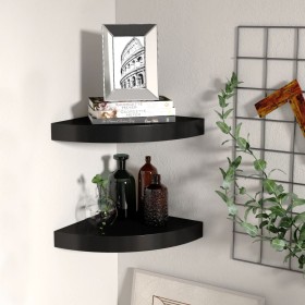 Corner floating shelf 2 pcs MDF black 25x25x3.8 cm by vidaXL, Shelves and shelves - Ref: Foro24-323899, Price: 26,52 €, Disco...