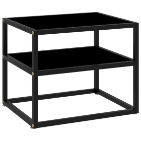 Console table black tempered glass 50x40x40 cm by vidaXL, Side tables - Ref: Foro24-322852, Price: 48,45 €, Discount: %