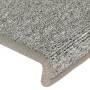 Alfombras de peldaños de escalera 15uds blanco y gris 65x21x4cm de vidaXL, Alfombrillas para escalones - Ref: Foro24-326198, ...