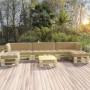 6-piece pallet furniture and green impregnated pine wood cushions by vidaXL, Garden sets - Ref: Foro24-3066904, Price: 566,99...