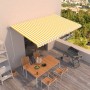 Yellow and white automatic retractable awning 500x300 cm by vidaXL, Awnings - Ref: Foro24-3068948, Price: 466,99 €, Discount: %