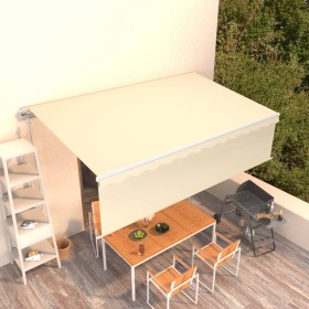 Toldo retráctil manual con persiana crema 5x3 m de vidaXL, Toldos - Ref: Foro24-3069347, Precio: 517,99 €, Descuento: %