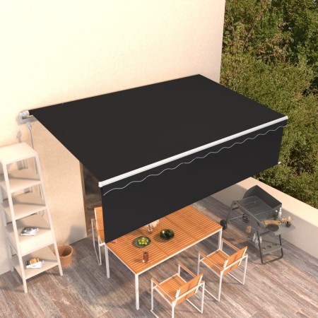 Toldo retráctil manual con persiana gris antracita 5x3 m de vidaXL, Toldos - Ref: Foro24-3069349, Precio: 530,99 €, Descuento: %