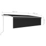 Manual retractable awning with anthracite gray blinds 5x3 m by vidaXL, Awnings - Ref: Foro24-3069349, Price: 530,99 €, Discou...