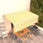 Toldo automático retráctil con persiana amarillo y blanco 5x3 m de vidaXL, Toldos - Ref: Foro24-3069348, Precio: 509,02 €, De...