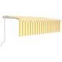 Retractable automatic awning with yellow and white blinds 5x3 m by vidaXL, Awnings - Ref: Foro24-3069348, Price: 509,02 €, Di...