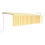 Retractable automatic awning with yellow and white blinds 5x3 m by vidaXL, Awnings - Ref: Foro24-3069348, Price: 509,02 €, Di...