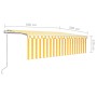 Retractable automatic awning with yellow and white blinds 5x3 m by vidaXL, Awnings - Ref: Foro24-3069348, Price: 509,02 €, Di...