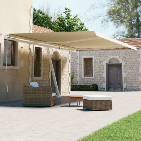 Cream automatic standing awning 500x300 cm by vidaXL, Awnings - Ref: Foro24-3069587, Price: 606,49 €, Discount: %