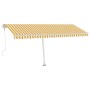 Toldo de pie automático amarillo y blanco 500x300 cm de vidaXL, Toldos - Ref: Foro24-3069588, Precio: 584,67 €, Descuento: %