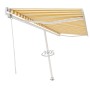 Toldo de pie automático amarillo y blanco 500x300 cm de vidaXL, Toldos - Ref: Foro24-3069588, Precio: 584,99 €, Descuento: %