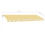 Toldo de pie automático amarillo y blanco 500x300 cm de vidaXL, Toldos - Ref: Foro24-3069588, Precio: 584,67 €, Descuento: %