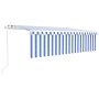 Automatic retractable awning with blue and white blind 5x3 m by vidaXL, Awnings - Ref: Foro24-3069346, Price: 489,80 €, Disco...