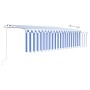 Automatic retractable awning with blue and white blind 5x3 m by vidaXL, Awnings - Ref: Foro24-3069346, Price: 489,80 €, Disco...