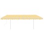 Automatic retractable awning with yellow and white poles 5x3 m by vidaXL, Awnings - Ref: Foro24-3069988, Price: 564,56 €, Dis...