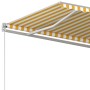 Automatic retractable awning with yellow and white poles 5x3 m by vidaXL, Awnings - Ref: Foro24-3069988, Price: 564,56 €, Dis...