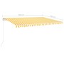 Automatic retractable awning with yellow and white poles 5x3 m by vidaXL, Awnings - Ref: Foro24-3069988, Price: 564,56 €, Dis...