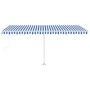 Toldo de pie automático azul y blanco 500x300 cm de vidaXL, Toldos - Ref: Foro24-3069586, Precio: 564,60 €, Descuento: %