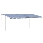 Manual retractable awning with blue and white poles 5x3 m by vidaXL, Awnings - Ref: Foro24-3069986, Price: 545,38 €, Discount: %