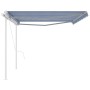 Manual retractable awning with blue and white poles 5x3 m by vidaXL, Awnings - Ref: Foro24-3069986, Price: 545,38 €, Discount: %